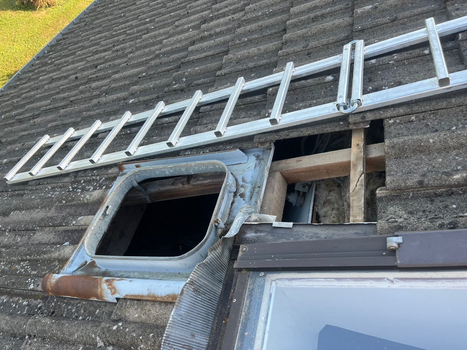 Suppression de velux — préparation de la charpente