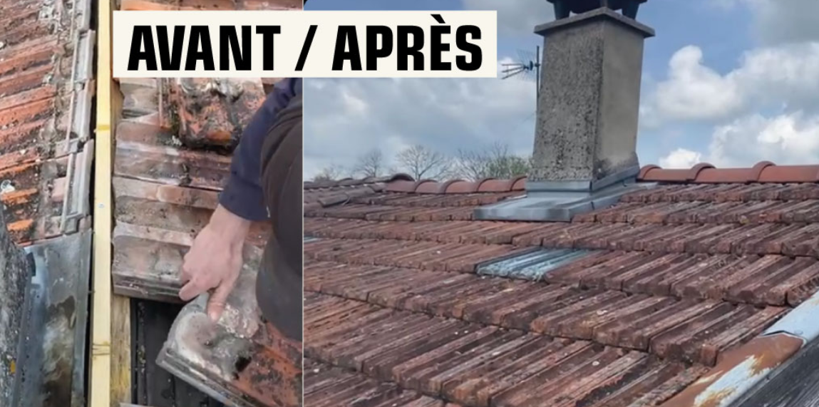 Rénovation toiture — avant / après